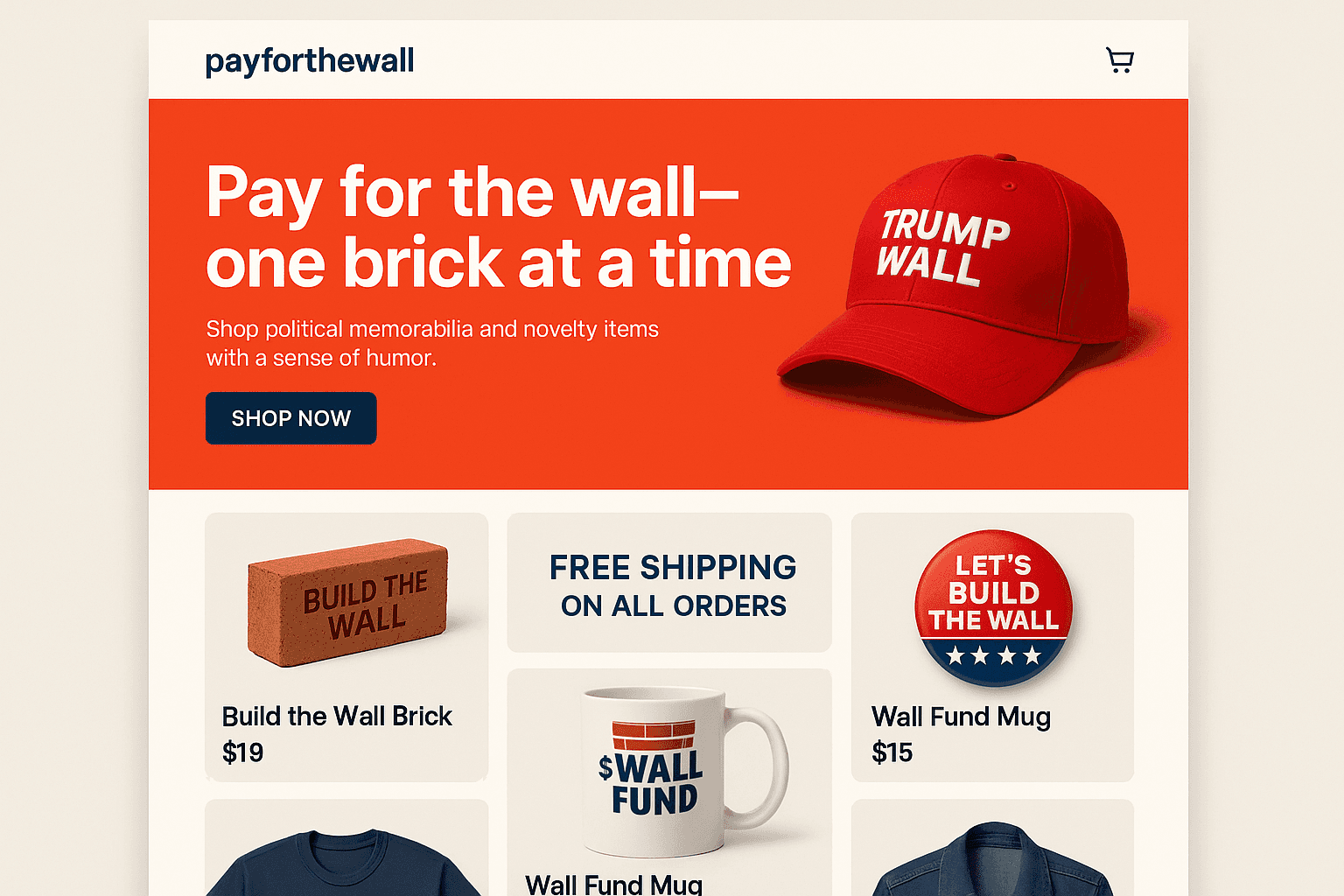 payforthewall.com website mockup